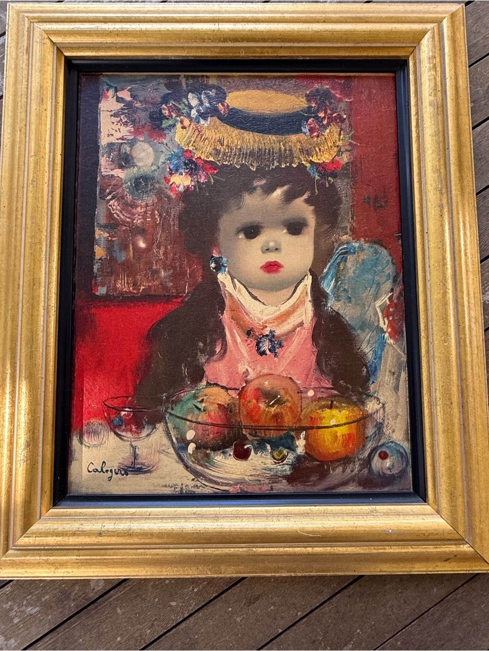 Jean Calogero "Prim & Proper" Mid-Century Modern Reproduction in Gilt Frame